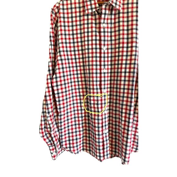 Bonobos Shirt Red White Blue Check Button Up Shirt Cotton Lightweight Size Large - Picture 4 of 4